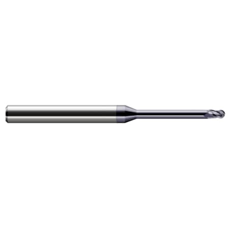 Miniature End Mill - Ball - Long Reach, Stub Flute, 0.0500, Neck Dia.: 0.0485